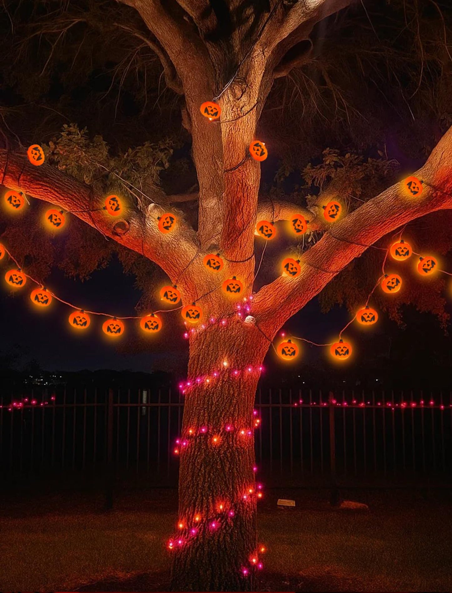 Konictom Halloween Pumpkin String Lights, 10FT, 12 LED Waterproof Bat Lights for Indoor/Outdoor Decorations